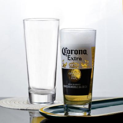 China New Wholesale Agriculture Crown Craft Beer Glass Pint Border Thick Lead Free Glass Mug for sale