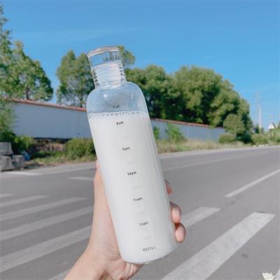 China New Style Modern Time Scale Drinking Water Target Glass Bottle Men And Women Simple Water Cup for sale