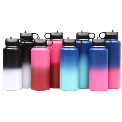 China New Product PORTABLE Custom Sports Thermos Flask Vacuum Water Bottle Stainless Steel With Straw Cable Lid for sale