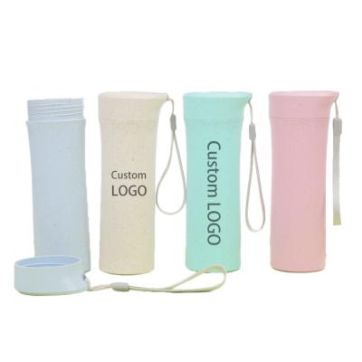 China New Product Viable Custom Logo 400ml Travel Portable Wheat Straw Bottle BPA Free Coffee Mug for sale