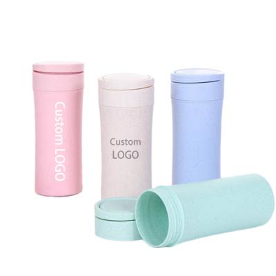 China Water Bottle 400ML Minimalist Eco-Friendly Food Grade Biodegradable Plastic Coffee Cup With Rope for sale