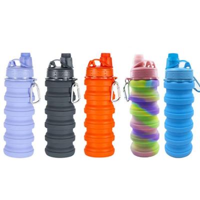 China Minimalist Customized Promotional Outdoor Sports Bottle Collapsible Collapsible Silicone Water Bottle With Stainless for sale