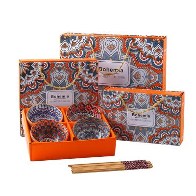 China Transitional Bohemian Ceramic Bowl Gift Set Tableware Advertising Promotional Gifts With Customized Logo for sale