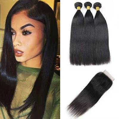 China ALL 10A Mink Brazilian Hair Raw Virgin Hair Cuticle Aligned Free Sample Brazilian Virgin Hair Bundles With Closure DHL MOON for sale