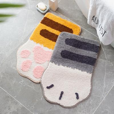 China Hot Selling Amazon Viable Shaggy Microfiber Bathroom Absorbent Mat Non Slip Printed Door Mats Washable Bath Floor Rug for sale