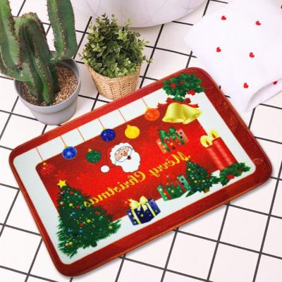 China Reversible Indoor Outdoor Welcome Mat Entrance Christmas Holiday Floor New Year Decorations Non Slip Mat Home Doormat for sale