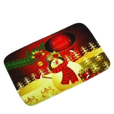 China Washable Snowflakes Floor Mats Non Slip Washable Entrance Mats Seasonal Indoor Outdoor Christmas Decorative Holiday Rug for sale