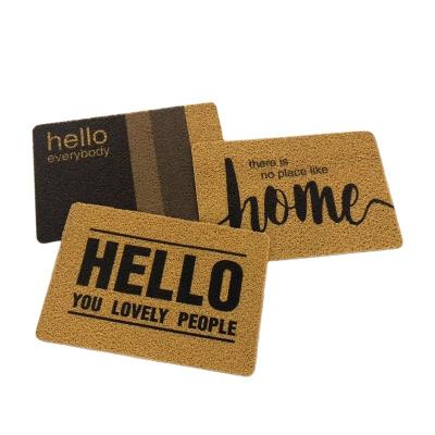 China Wholesale custom printed artificial coir coir mats plain PVC washable waterproof door mats for living room for sale