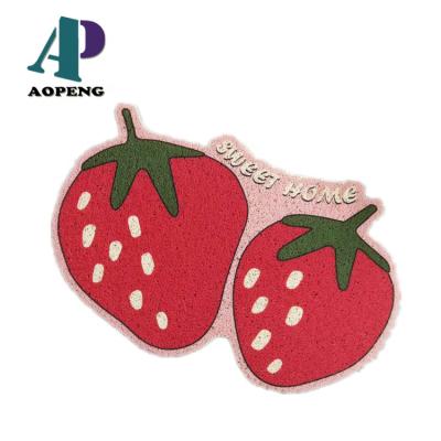 China Strawberry Fruit Shape Designer Door Mat Washable Custom Logo Printed Logo Printed Cover for sale