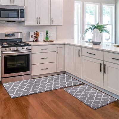 China Amazon Hot-selling Washable PVC Kitchen Padded Mats Designer Kitchen Floor Mat Set Plastic Waterproof Anti fatigue PVC Custom Packing for sale