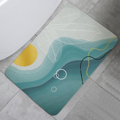 China Super Absorbent Diatomaceous Earth Mat Shower Bath Mat Non-Slip Washable Bathroom Floor Soft Blankets Diatomite Mat for sale