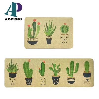 China Anti Fatigue Kitchen Washable Canvas Covers Set Non Slip Custom Absorbent Kitchen Rubber Indoor Floor Kitchen Mat for sale