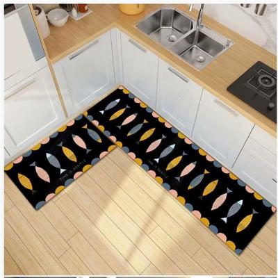 China 3d Pattern Anti Fatigue Kitchen Two Floor Rugs Waterproof Cover Mat Custom Washable Kitchen Runner Rug Blankets Set for sale