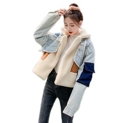 China 2021 high quality women's denim jacket QUICK DRY with fur custom made denim jackets women denim jacket for sale