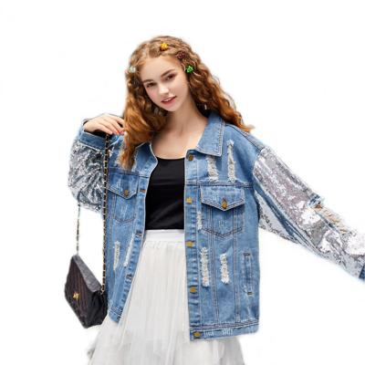 China 2020 wholesale high quality WASHED breathable blue QUICK DRY jeans jacket women plus size for sale