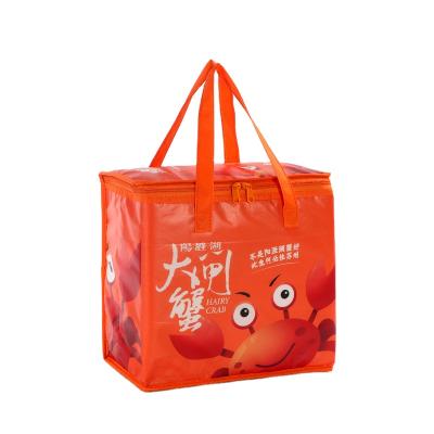 China Eco-friendly Reusable Grocery Store Custom Non Woven Logo Lamination Insulation Tote Cooler Shopping Bag With Zipper for sale