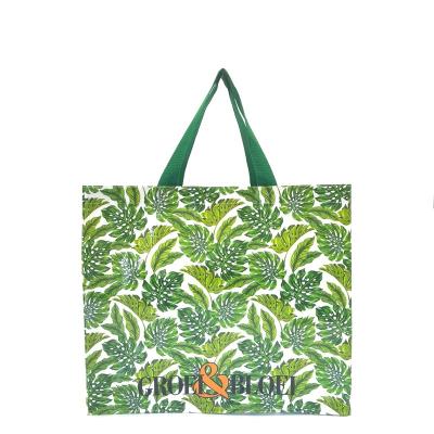 China Eco Friendly Eco Friendly Custom Printed Logo Grocery Packaging PP Woven Foldable Shopping Bag for sale