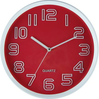 China Home Decoration Minimalist RUIDI Dial 3d Clock Industrial Wall Clock 30cm Red Modern Luxury Large Wall Clock for sale