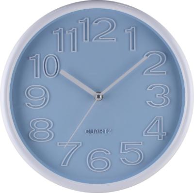 China Minimalist Customized Gift Makers Small Decorative Light Blue 30cm Serious Wall Clocks for sale