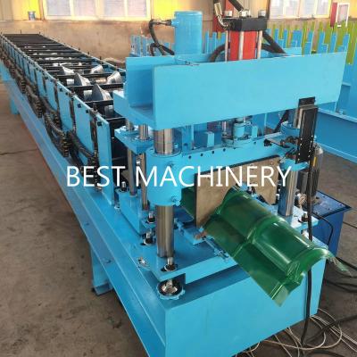 China 0.4mm Farbstahlziegeldach-Ridge Cap Roll Forming Machine-Cer zu verkaufen