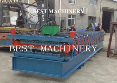 China Metal Roof Panel Roll Forming Machine Two Layer 4kw 3kw Power Blue Color for sale