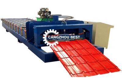 Cina Potenza idraulica 5.5kw PLC Control Box Step Roof Tile&Glazed Tile Forming Machine in vendita