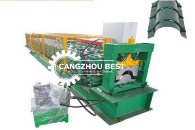 China Color Steel Sheet PLC Control Roof Tile Roll Top Ridge Cap Roll Forming Machine for sale