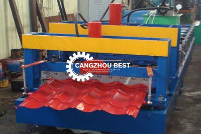 China PLC 3p 0.7mm Roofing Tile Roll Forming Machine for sale