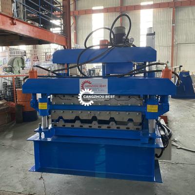 China Chain Driven Cold 3kw Ppgi Tile Roll Forming Machine for sale