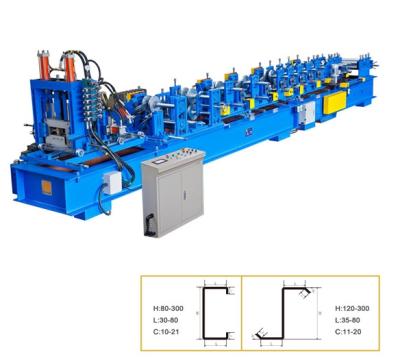 Chine Petit pain de Purlin de C 6m/Min Z formant la machine, machine rapide de formage à froid de changement de la Manche en acier à vendre