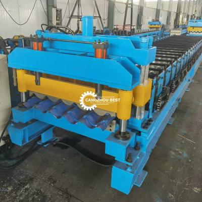 China Euro Q 4m/Min Roof Tile Roll Forming Machine Cold For Color Steel Galvanized Panel for sale