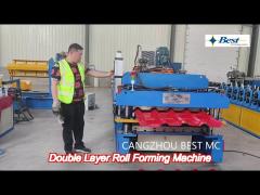 customized width double layer roll forming machine 8-12m/min fast speed