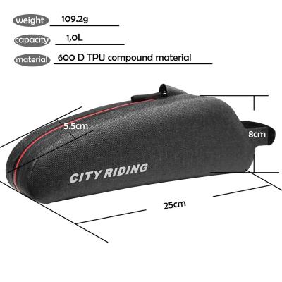 China Bicycle 1.0L Tube Bicycle Front Tube Phone Bag Waterproof Front Frame Tube Bag Accessory for sale