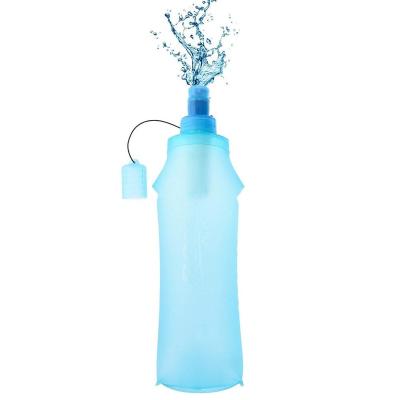 China Lightweight Camping Equipment 250ml Portable Water Sport Bottle Folding Folding Sports Water Flask Bottle With Water Purification Function for sale