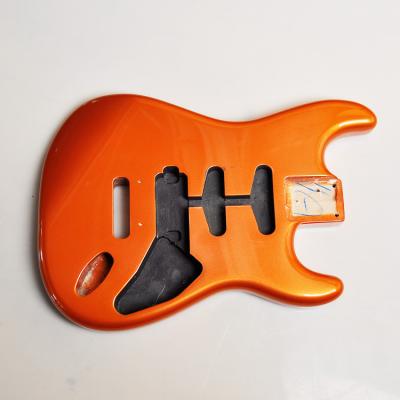 China Damper Style Maple Alder Electric Guitar Body Parts Guiter Accessories Unfinished Orange Bass Body EGB-025 for sale