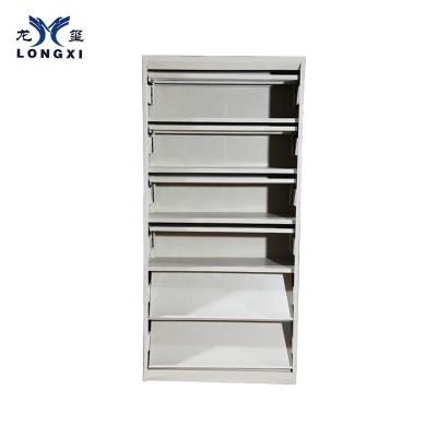 China (Others) 6 Layers Adjustable Metal Bookcase Magazine Rack School for sale