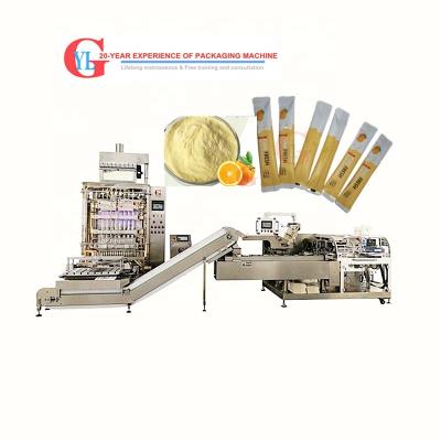 China 4 Lane Powder Stick Sachet Packing Machine/3 Side Seal 8 Full Automatic Multi Line Sugar Coffee Stick Packing Line for sale