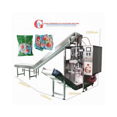 중국 PLC Control System + Chinese/English/Local Language Interface Customize Sugar Pieces Packaging Machine For Back Sealing Automatic Sachet Candy Lollipop Bag 판매용