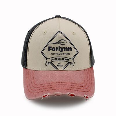 China JOINT Custom Sports Women's Baseball Cap Unisex Baseball Cap Dad Snapback Cotton Satin Cotton Laundromat Damage Style Popular for sale