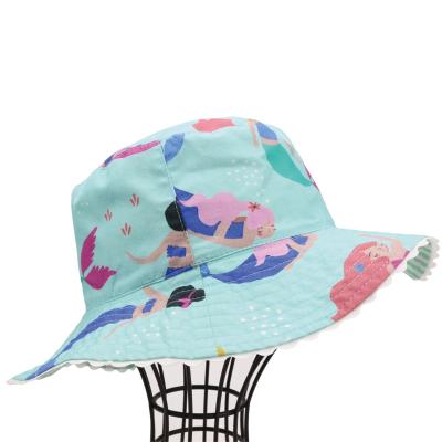 China Custom Reversible Bucket Hats Logo With Cartoon Pattern Foldaway Printed Picture Kids Summer Hat For Kids for sale