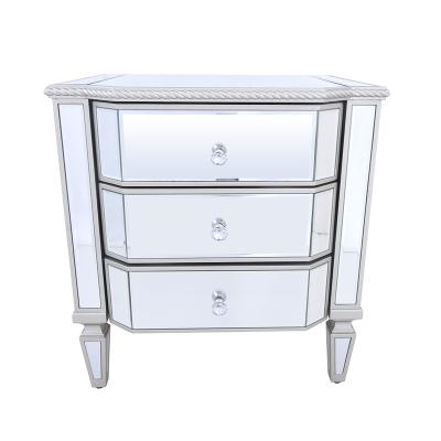 China Glass Bedside Table New Design Customized Modern Design Well Mirrored Painting for sale