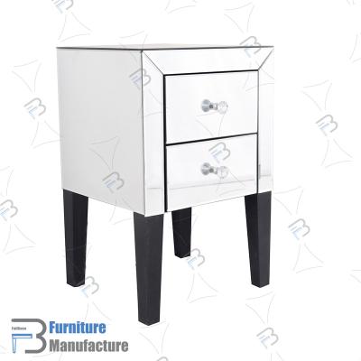 China Mirrored Fancy Simple Bedside Table With Drawer For Entry Living Room Bedroom for sale