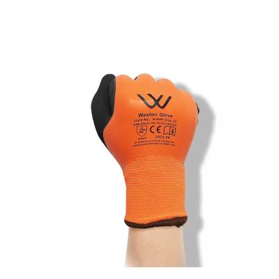 China Anti-smash Sale Durable Quality Good Abrasion Resistant Performance Industrial Rubber Latex Cold Weather Waterproof Winter Work Gloves for sale