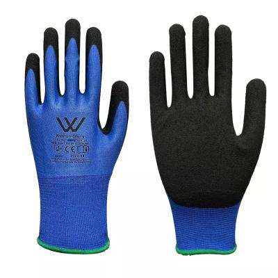 China Anti-slip High Wearing Comfort Abrasion Resistant Nitrile Super Dexterity Work Breathable Industrial Gloves for sale