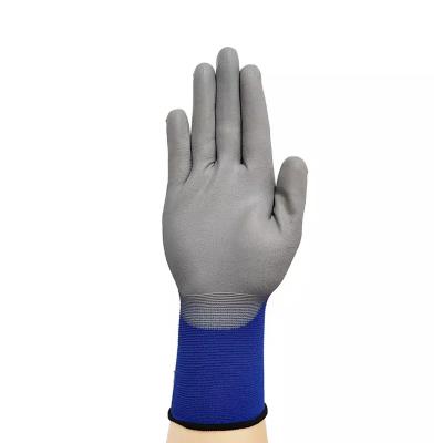 China Anti-slip Quality Assurance Computer Assembling Working Nylon Pu Coated Gardening Safety Gloves for sale