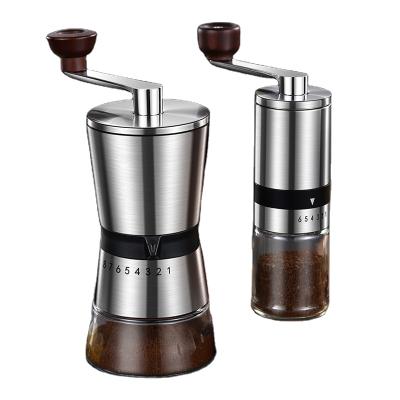 China Car Hand Coffee Grinder Stainless Steel Adjustable Coffee Bean Grinder 8 Manual Frozen Portable Car Coffee Grinder for sale