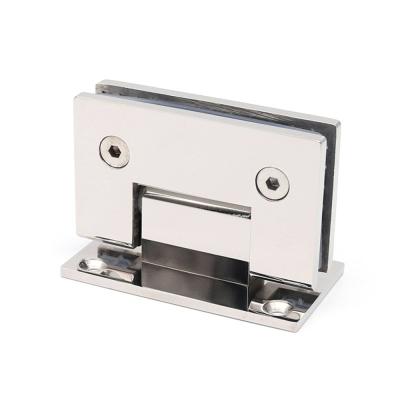 China Modern 304 Stainless Steel Shower Hinge Square 90 Degree Single Bathroom Glass Door Hinge Shower Flange For Bathroom for sale