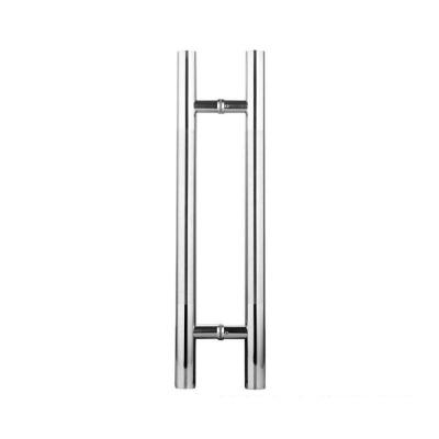 China Commercial Durable 304 Stainless Steel Glass Door Handle H-Shape Ladder Style Back To Back Push Pull Door Handle for sale