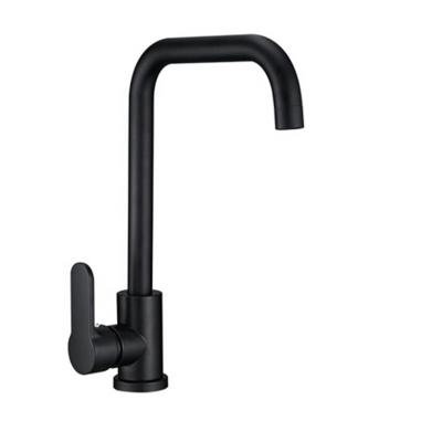 China Modern Matte Black Kitchen Sink Faucet Hot And Cold Single Handle Stainless Steel Mixer Tap for sale