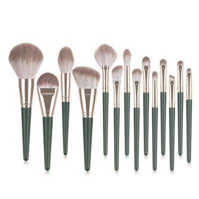 China Angular Low Blush Branded MOQ Price Makeup Brushes 14PCS Per Design for sale